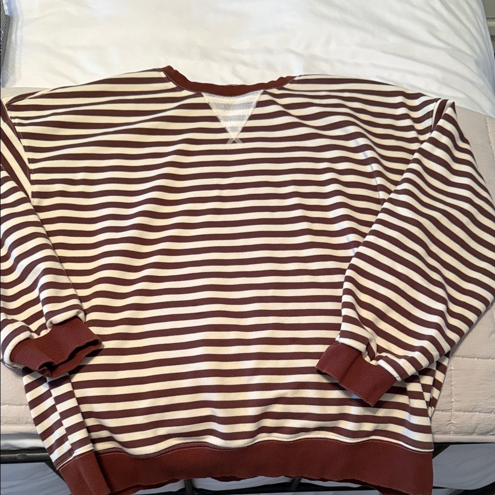 Striped Brown and White Women’s Sweatshirt